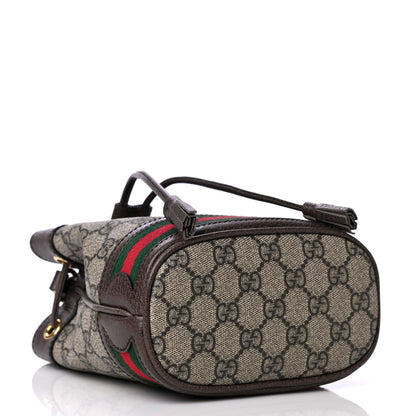 Gucci GG Supreme Monogram Web Mini Ophidia Bucket Bag Brown 3 of 4