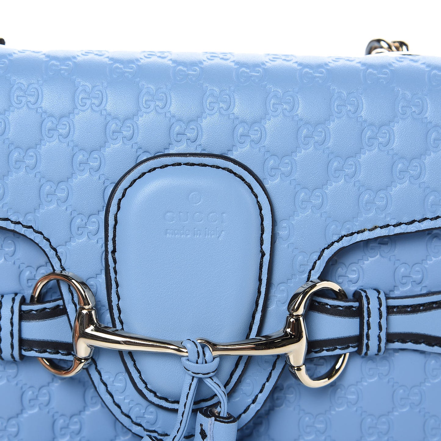 Soft Microguccissima Mini Emily Chain Shoulder Bag Mineral Blue