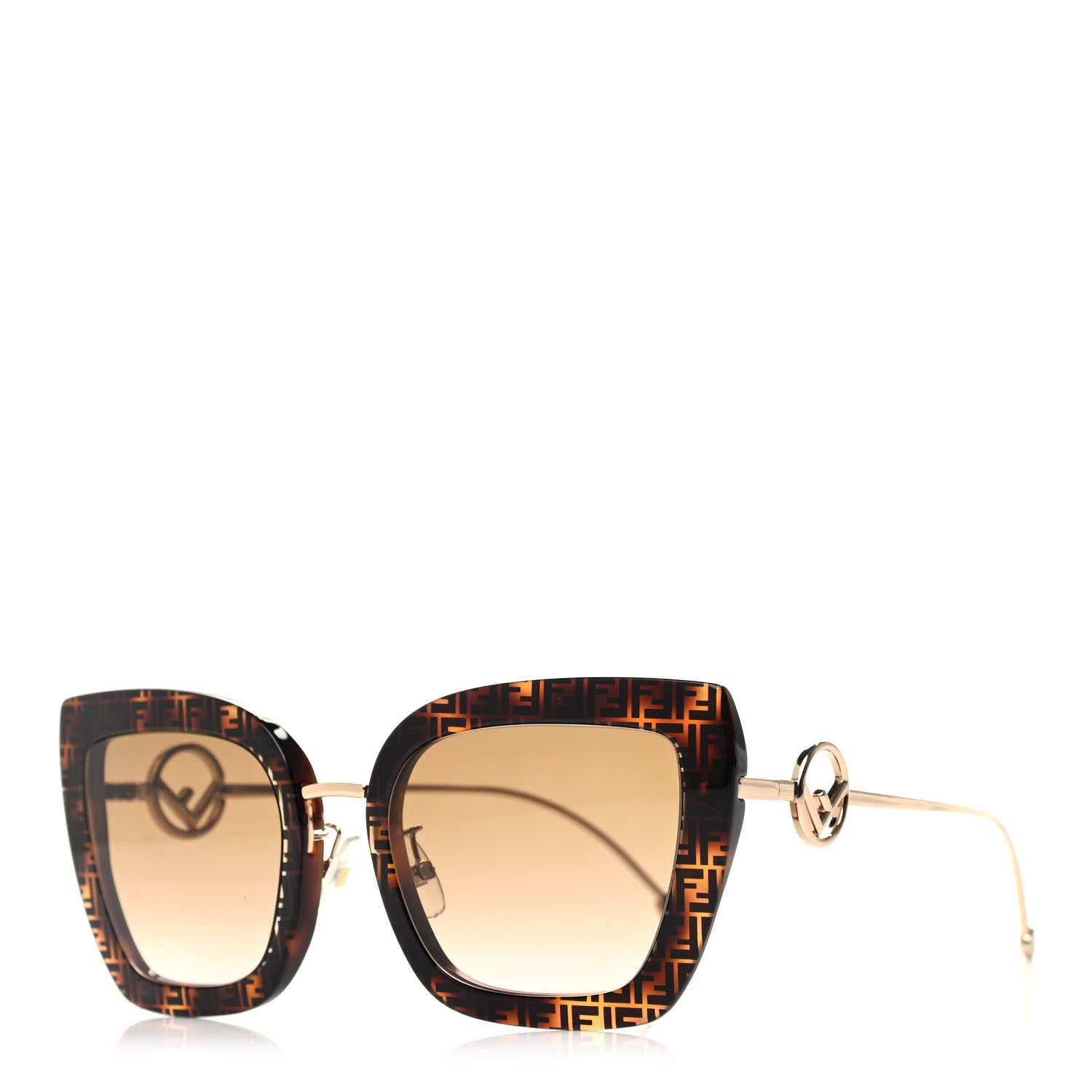 Fendi Acetate Metal F is Fendi FF Square Cat Eye Sunglasses FF 0424/F/S Havana 1 of 6