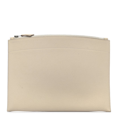 Hermes Togo Medium Bazar Pouch Craie 1 of 9
