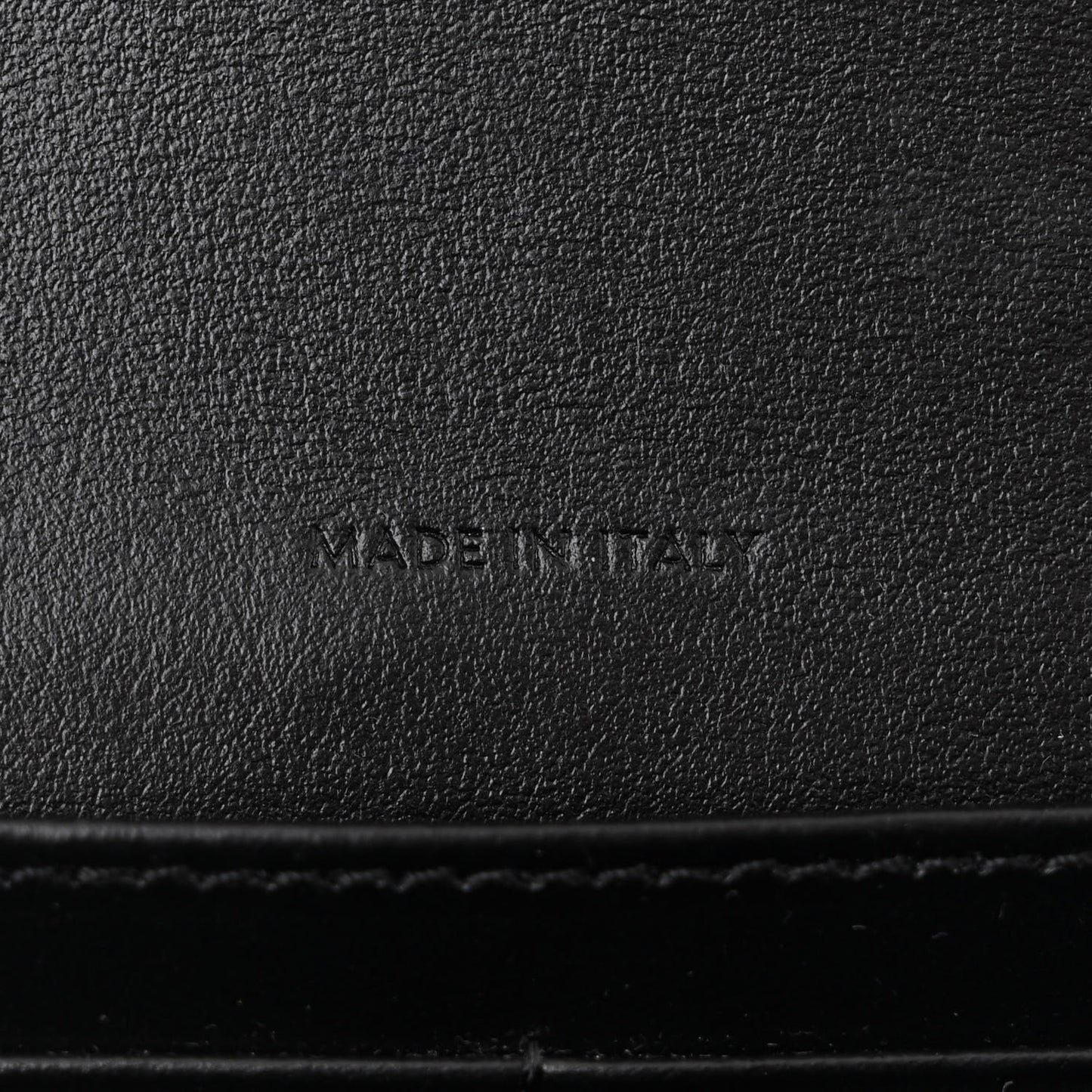 Shiny Calfskin Triomphe Margo Wallet on Chain Black