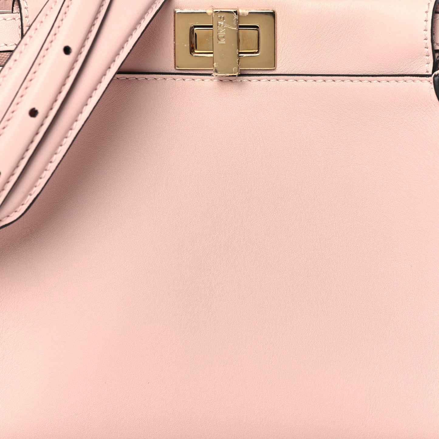 Vitello Seta Canvas FF Embroidered Mini Peekaboo Iconic Satchel Rosa Confetto