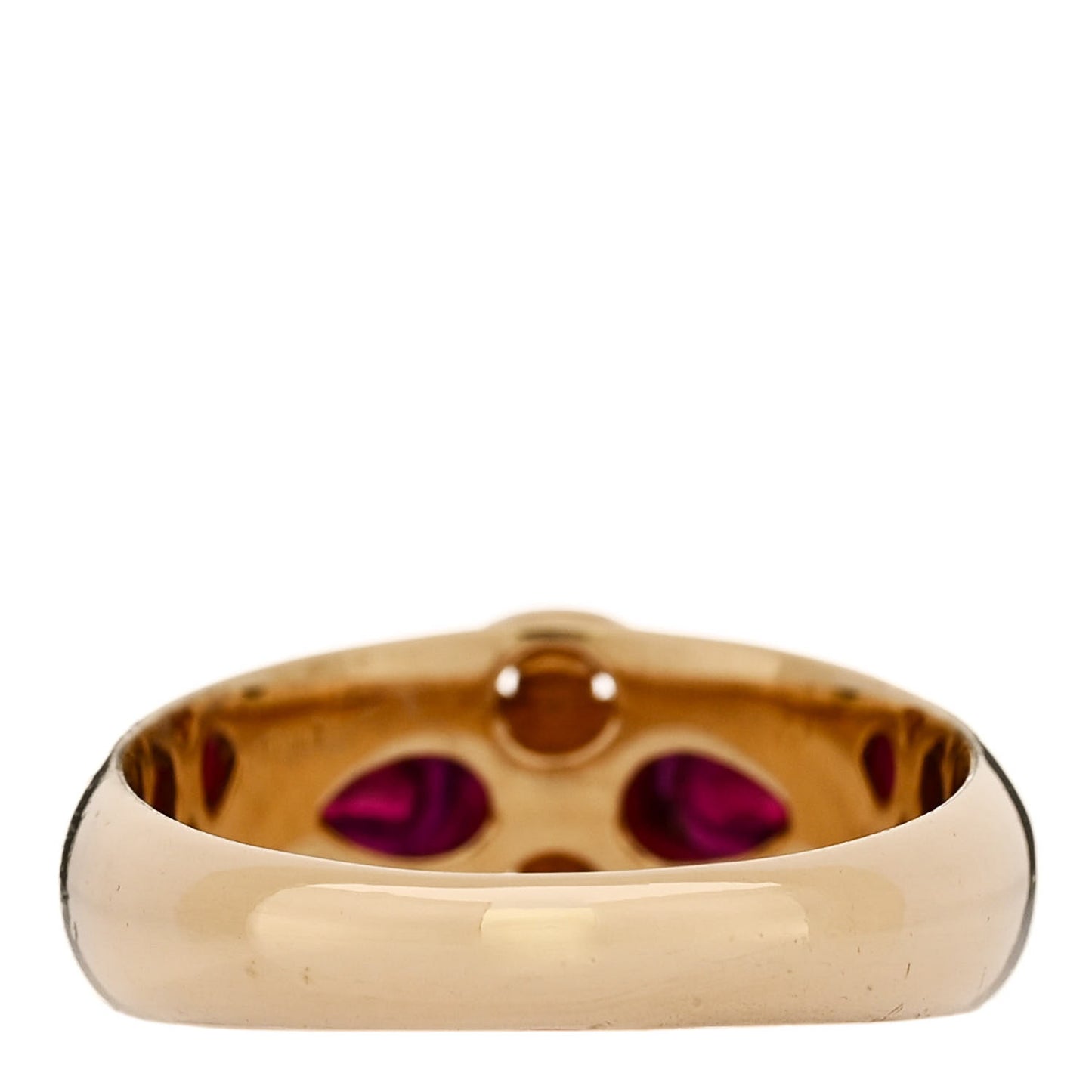 18K Yellow Gold Ruby Forever and Always a Pair Ring 57 8