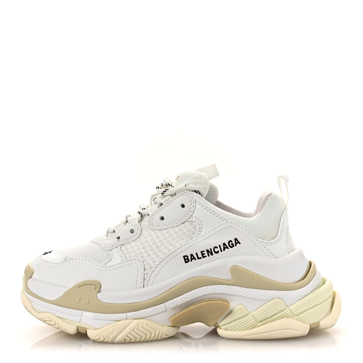 Fabric Mesh Womens Triple S Sneakers 36 White