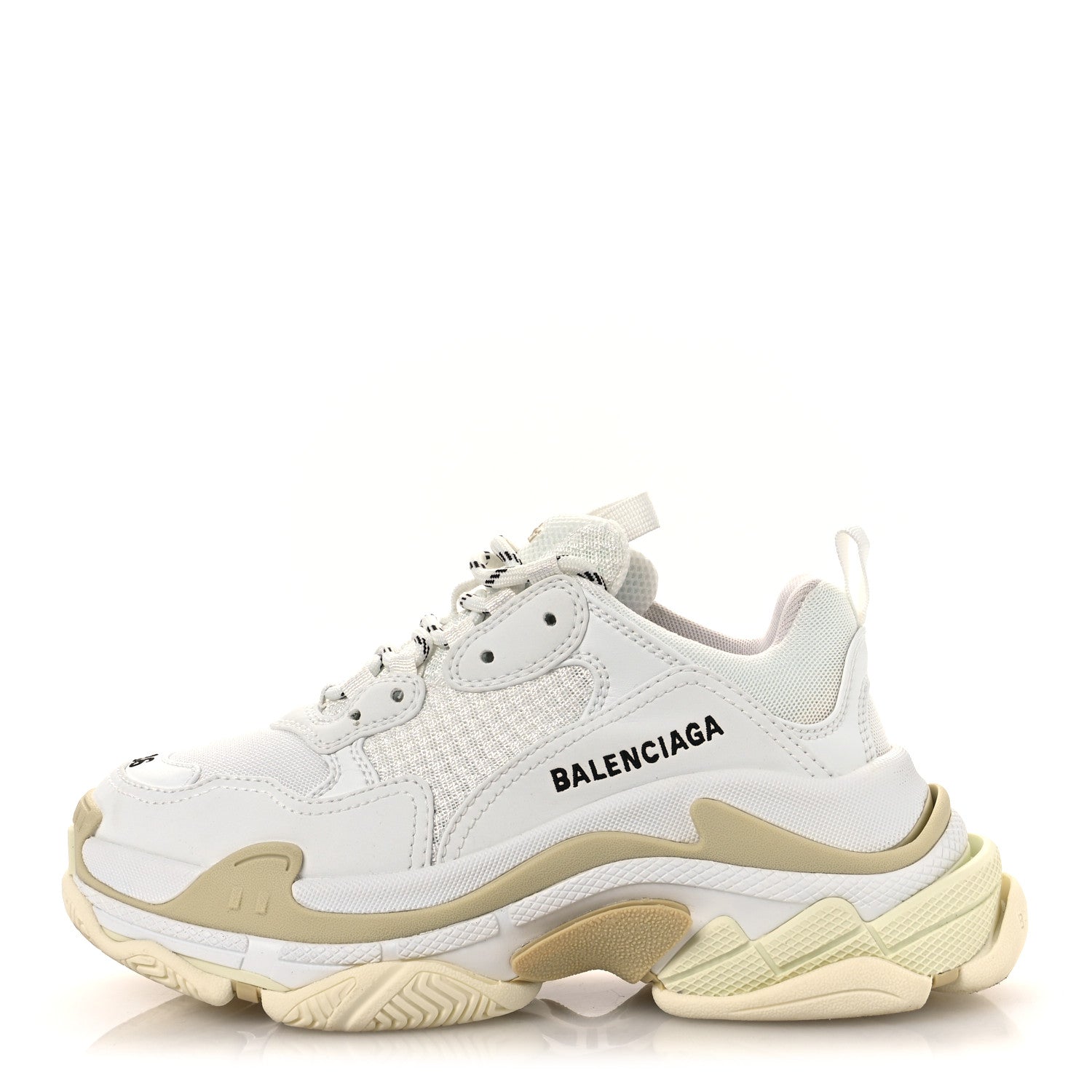 Balenciaga Fabric Mesh Womens Triple S Sneakers 36 White 1 of 10