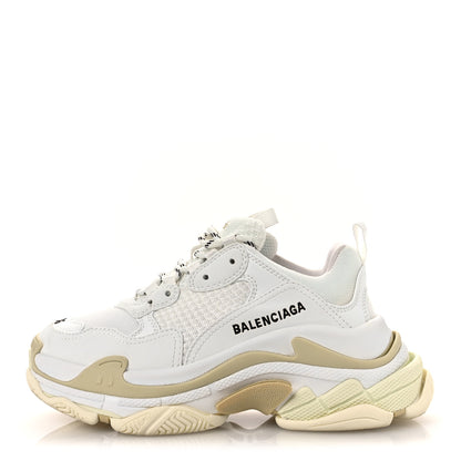 Balenciaga Fabric Mesh Womens Triple S Sneakers 36 White 1 of 10