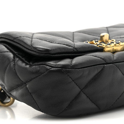Chanel Goatskin Quilted Chanel 19 Waist Bag Black 10 of 10