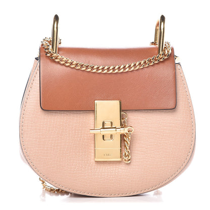Chloe Textured Calfskin Lambskin Nano Drew Shoulder Bag Powder Beige Caramel 1 of 7