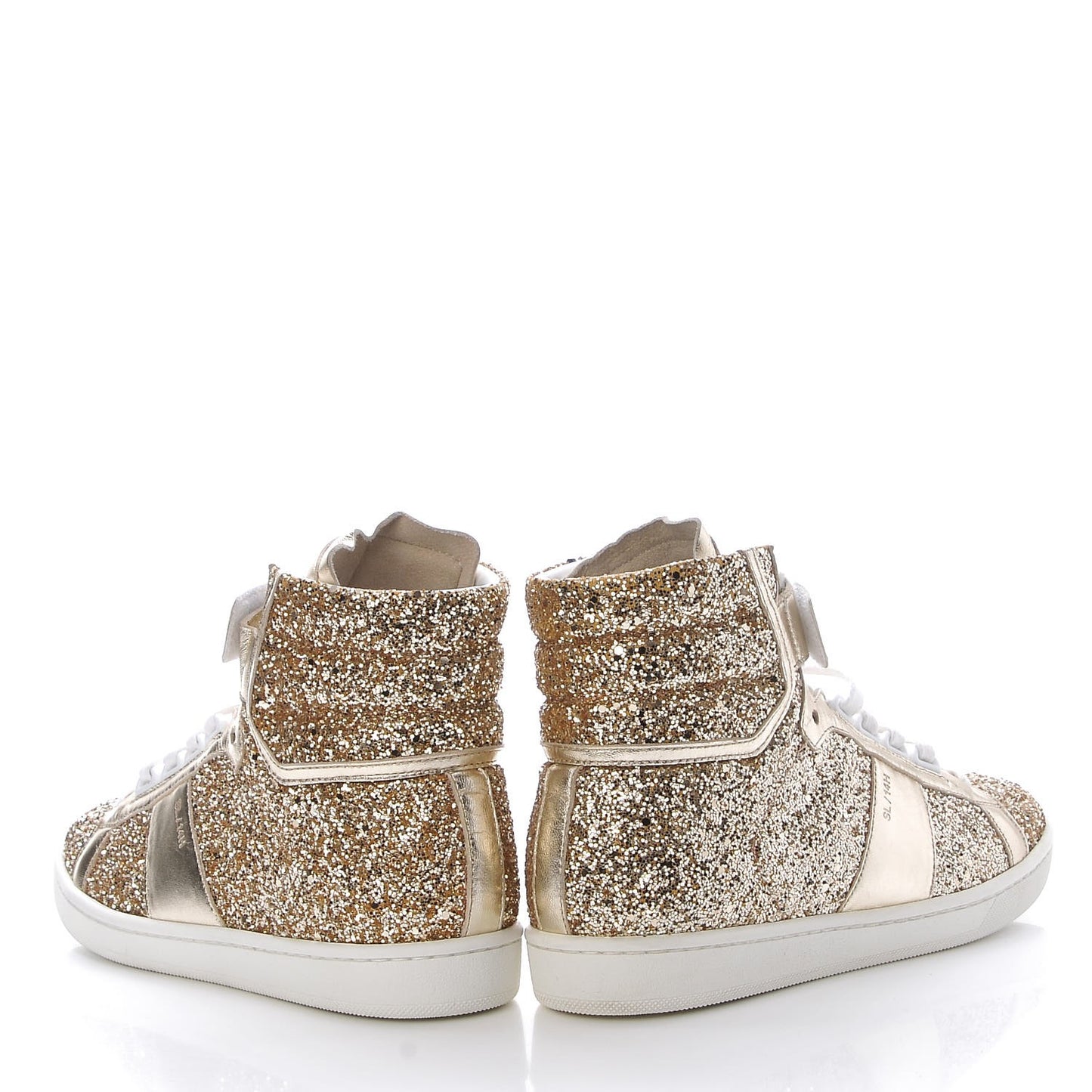 Nappa Glitter Court Classic SL/14H High Top Sneakers 36.5 Platino
