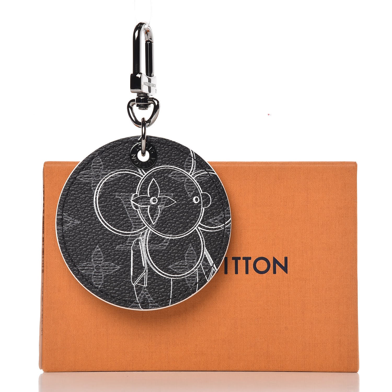Louis Vuitton Monogram Eclipse Illustre Vivienne Bag Charm Key Holder Black 4 of 4