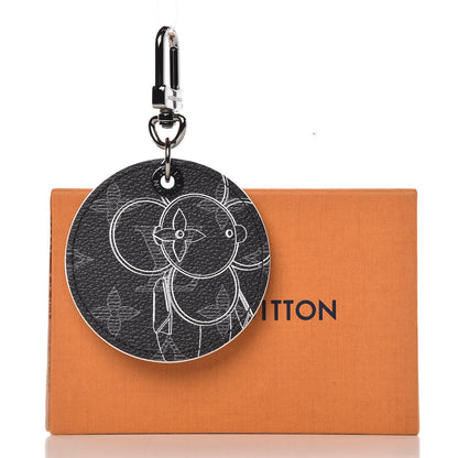Louis Vuitton Monogram Eclipse Illustre Vivienne Bag Charm Key Holder Black 4 of 4