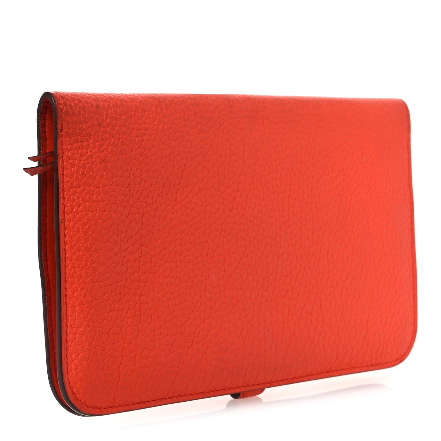 Togo Dogon Duo Wallet Orange Poppy Rose Candy