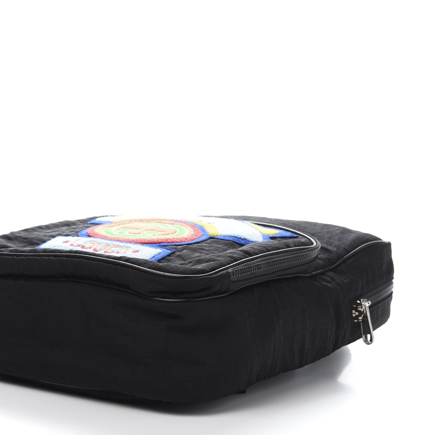 Gucci Nylon Twill 80s Logo Patch Backpack Black 8 of 9