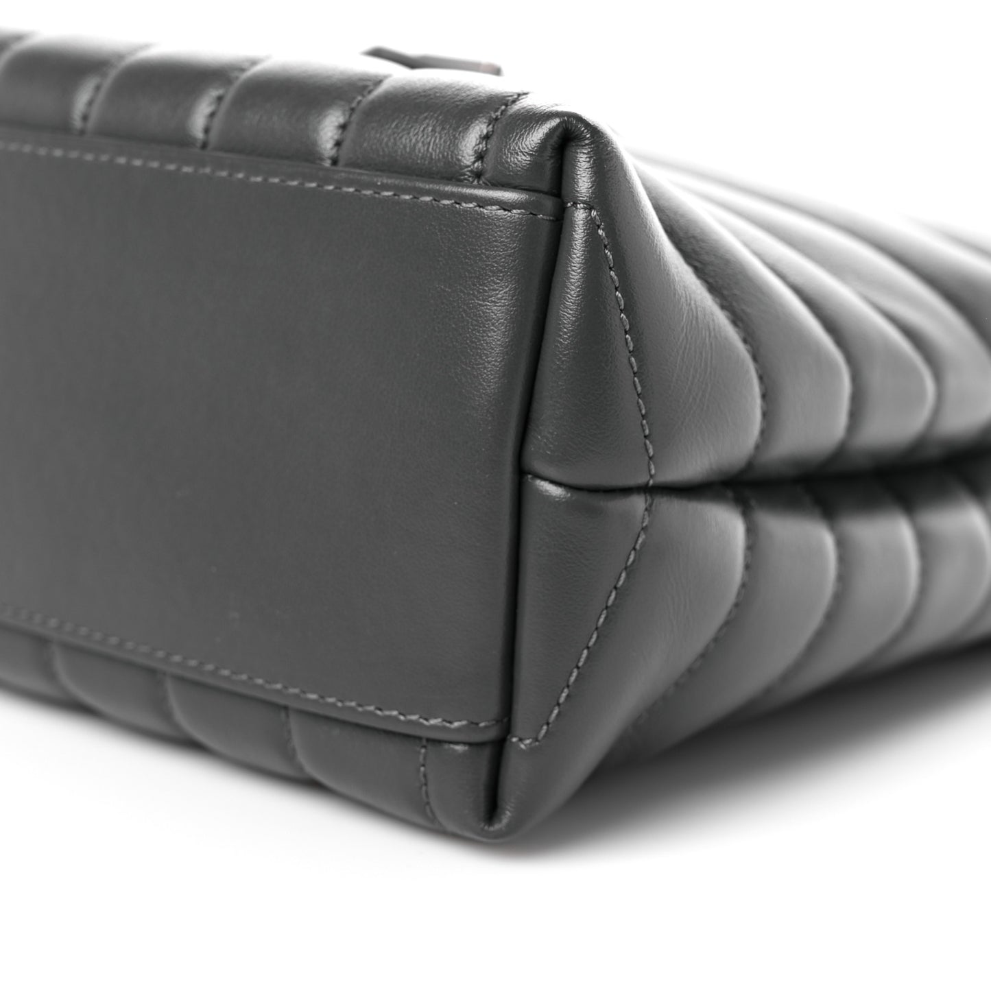Calfskin Y Quilted Monogram Small Loulou Shopper Grey