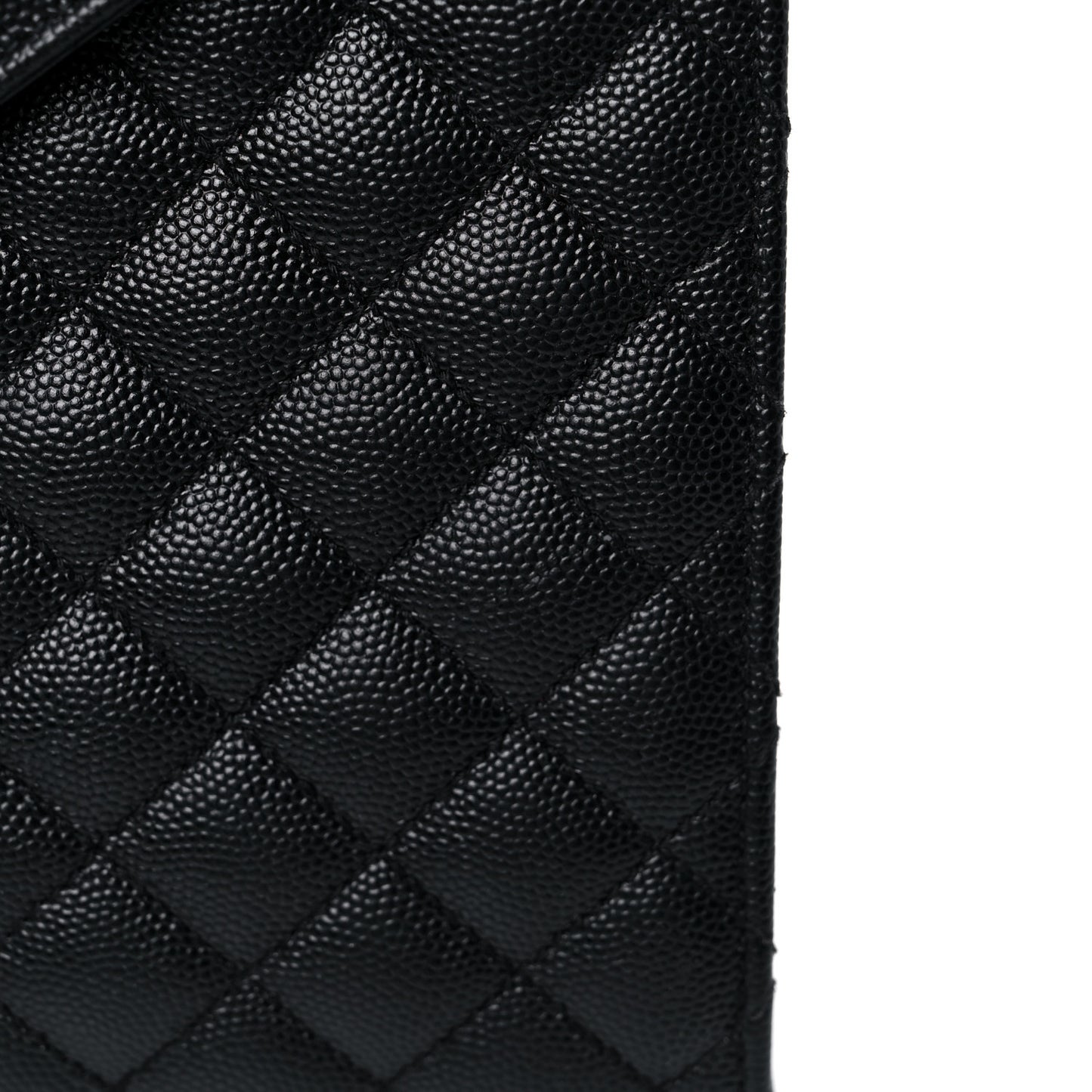 Grain De Poudre Textured Mixed Matelasse Large Triquilt Monogram Satchel Black