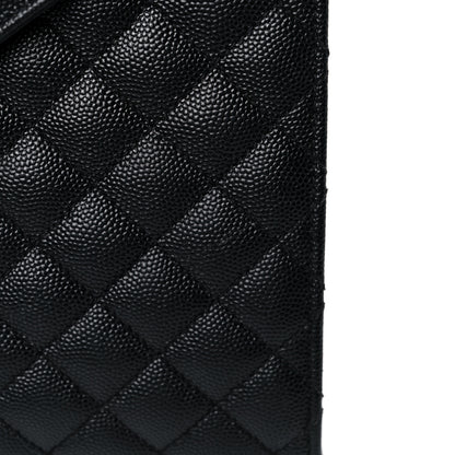 Saint Laurent Grain De Poudre Textured Mixed Matelasse Large Triquilt Monogram Satchel Black 12 of 17