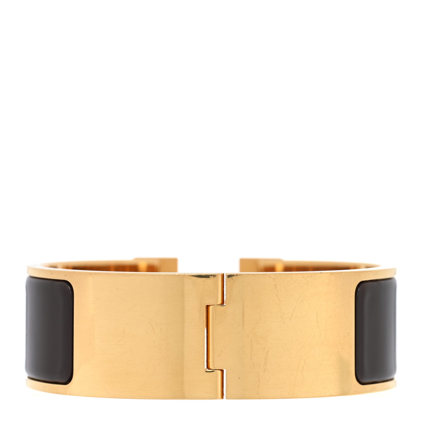 Enamel Wide Clic Clac H Bracelet PM Chocolate