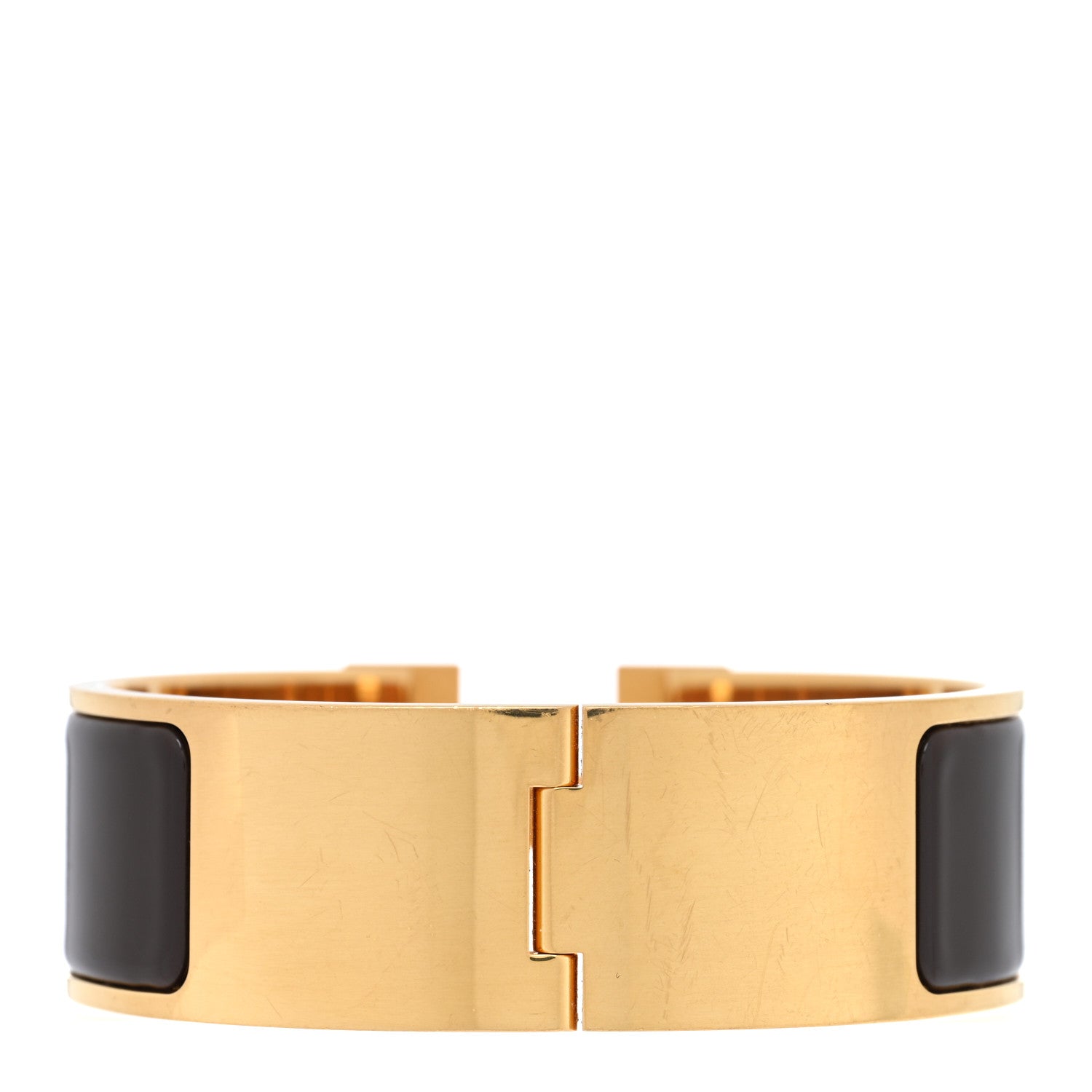 Hermes Enamel Wide Clic Clac H Bracelet PM Chocolate 3 of 4