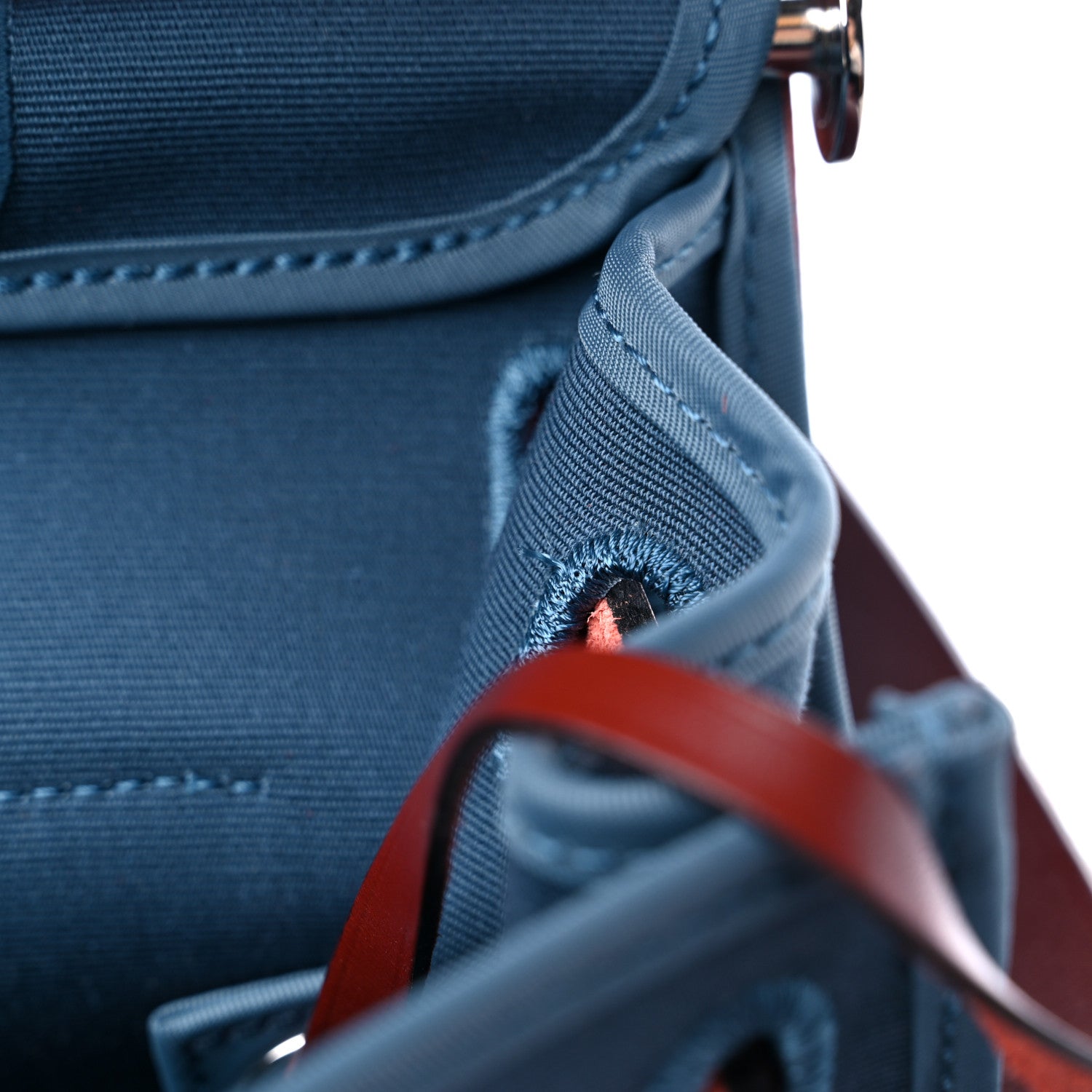 Hermes Vache Hunter Toile Militaire Herbag Zip 31 PM Bleu Agate Rouge H 11 of 13