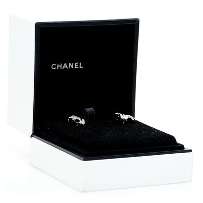 Chanel 18K White Gold Diamond Etoile Filante Earrings 5 of 5