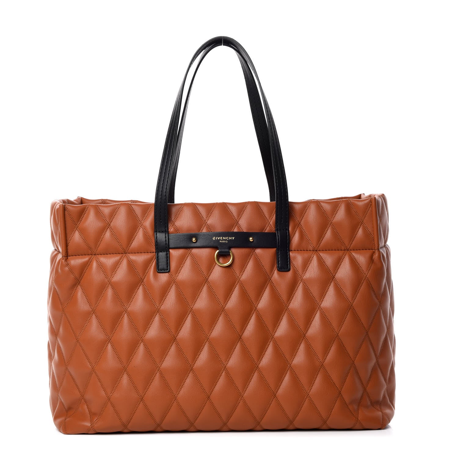 Givenchy Rubber Effect Canvas Quilted Duo Shopper Tote Chestnut 3 of 10
