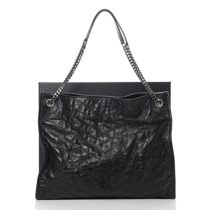 Saint Laurent Crinkled Calfskin Matelasse Monogram Niki Shoulder Bag Black 18 of 18