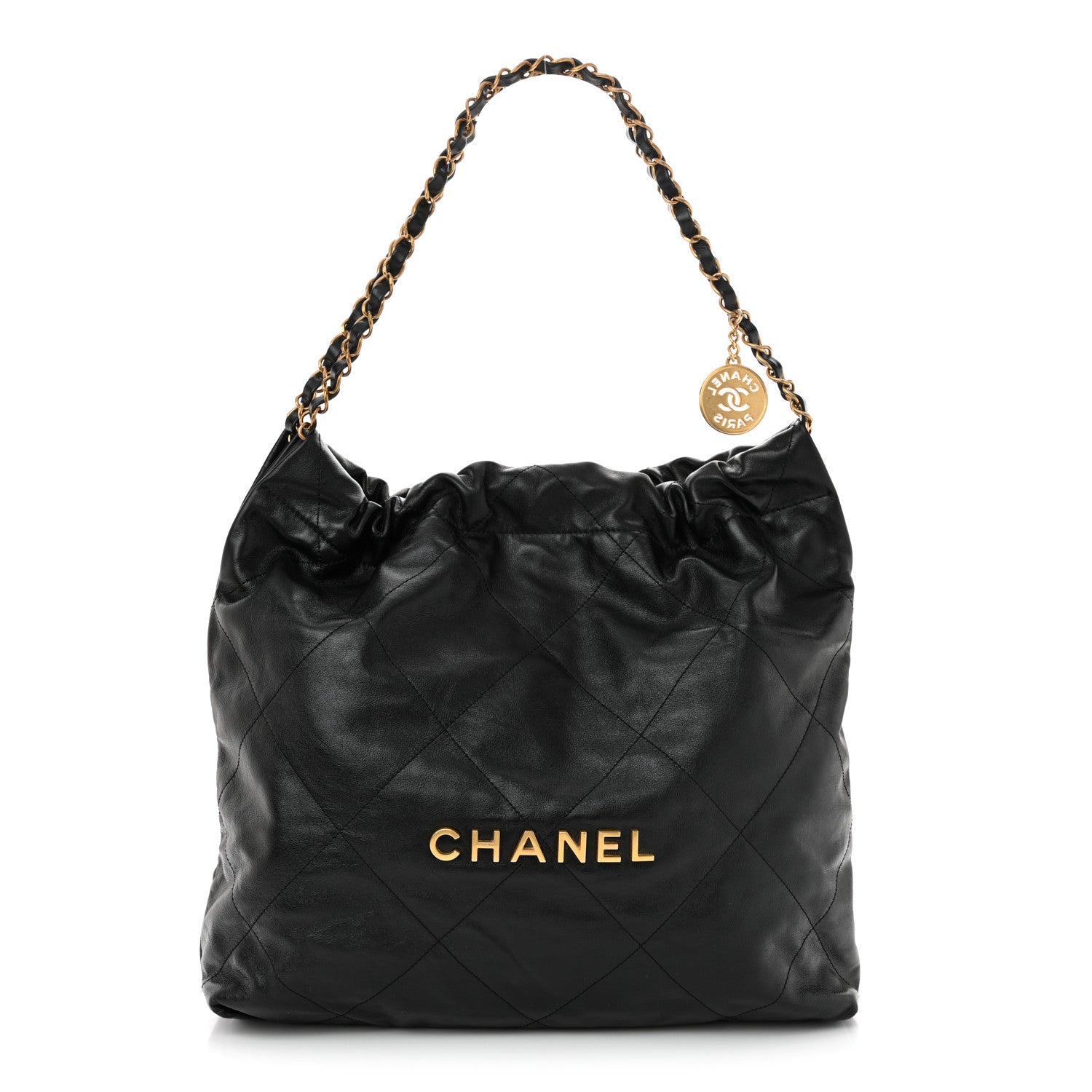 Chanel Shiny Calfskin Quilted Chanel 22 Black 1 of 13