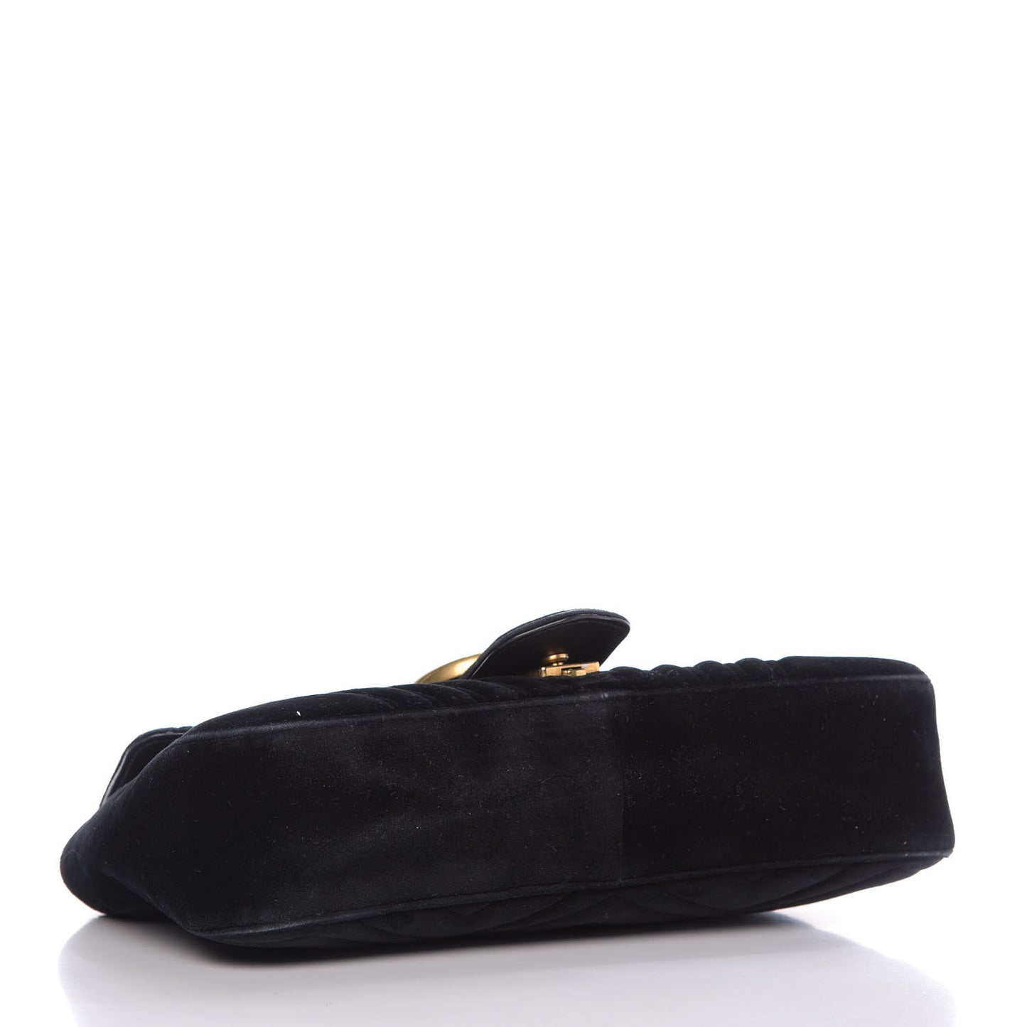 Velvet Matelasse Medium GG Marmont Shoulder Bag Black