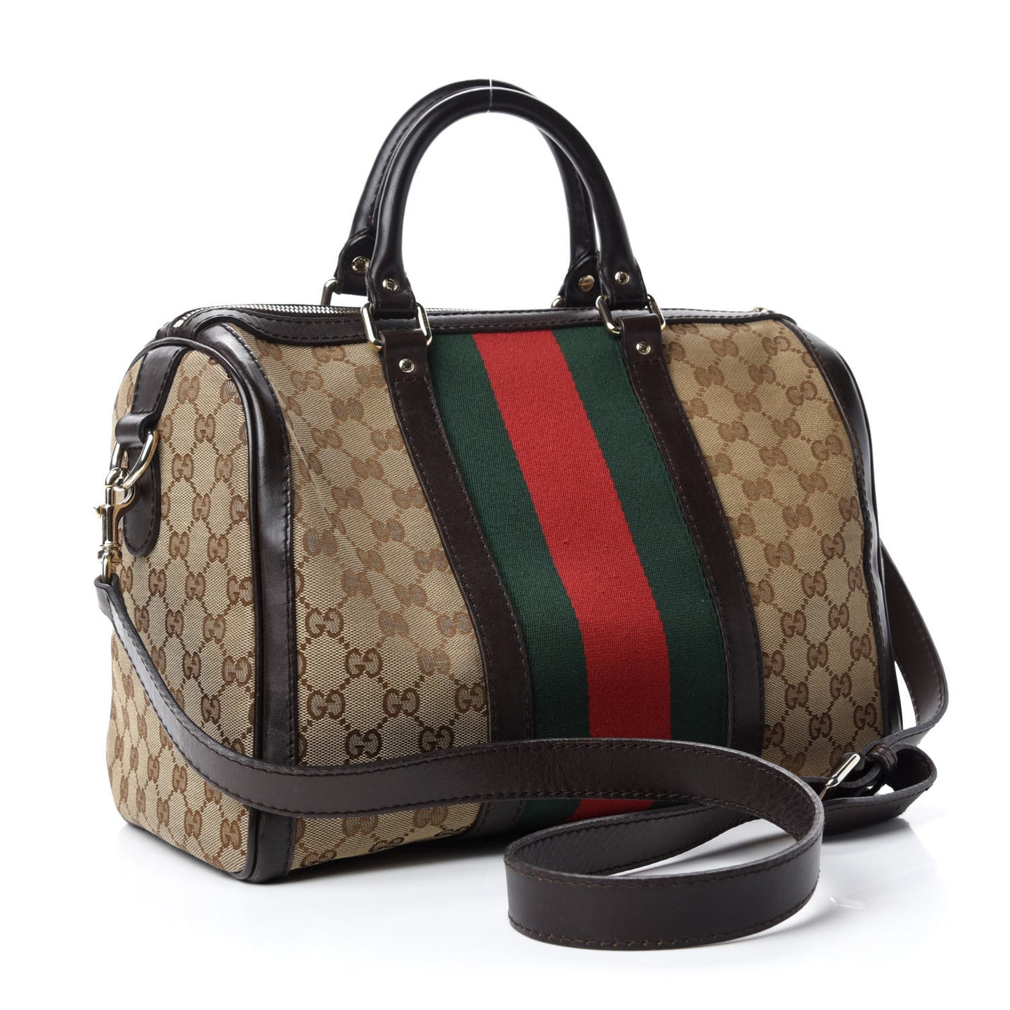 Monogram Vintage Web Medium Boston Dark Brown