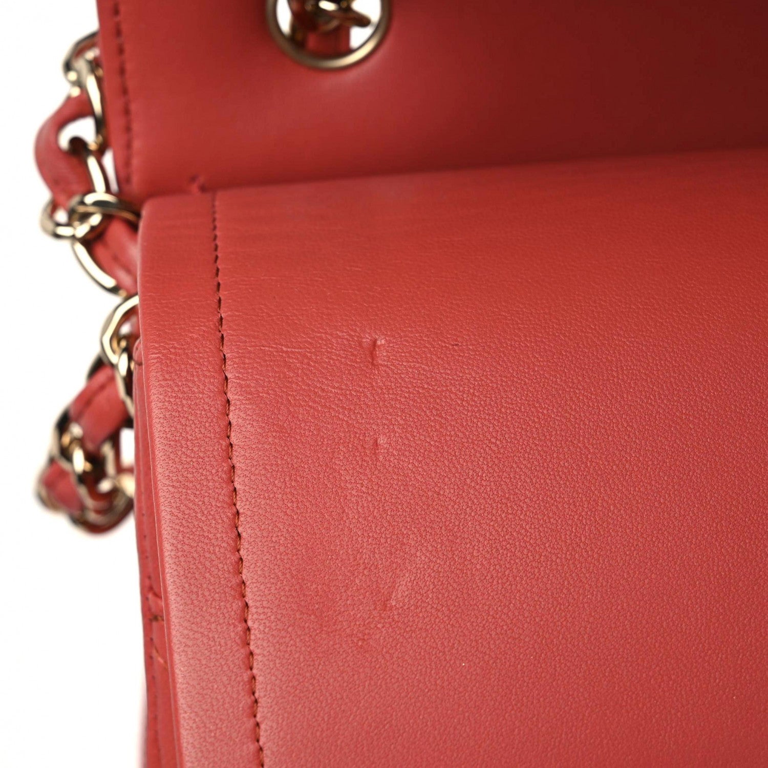 Chanel Lambskin Chevron Quilted Jumbo Double Flap Red 15 of 15