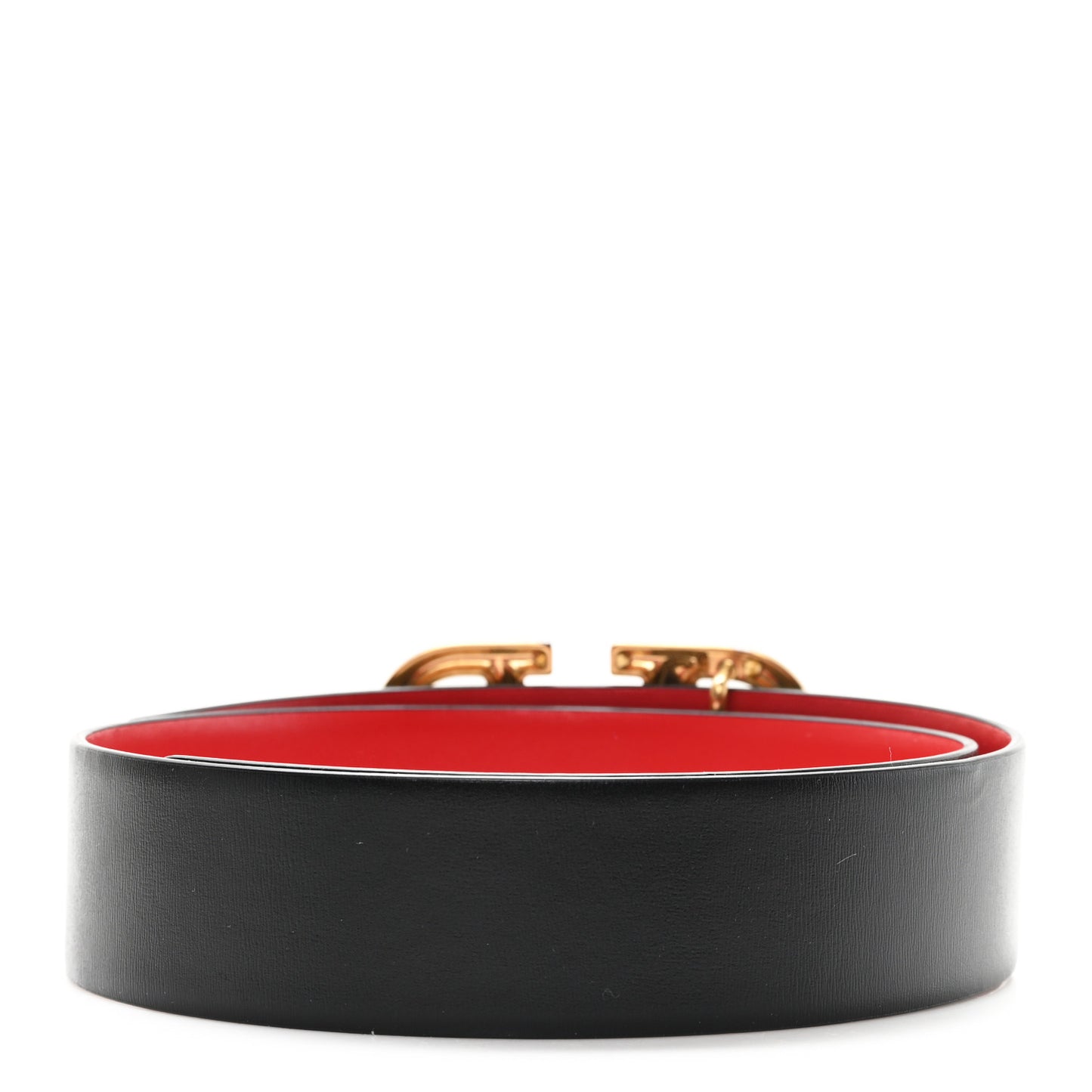 Glossy Calfskin 40mm VLogo Reversible 70 28 Belt Black Rouge Pur