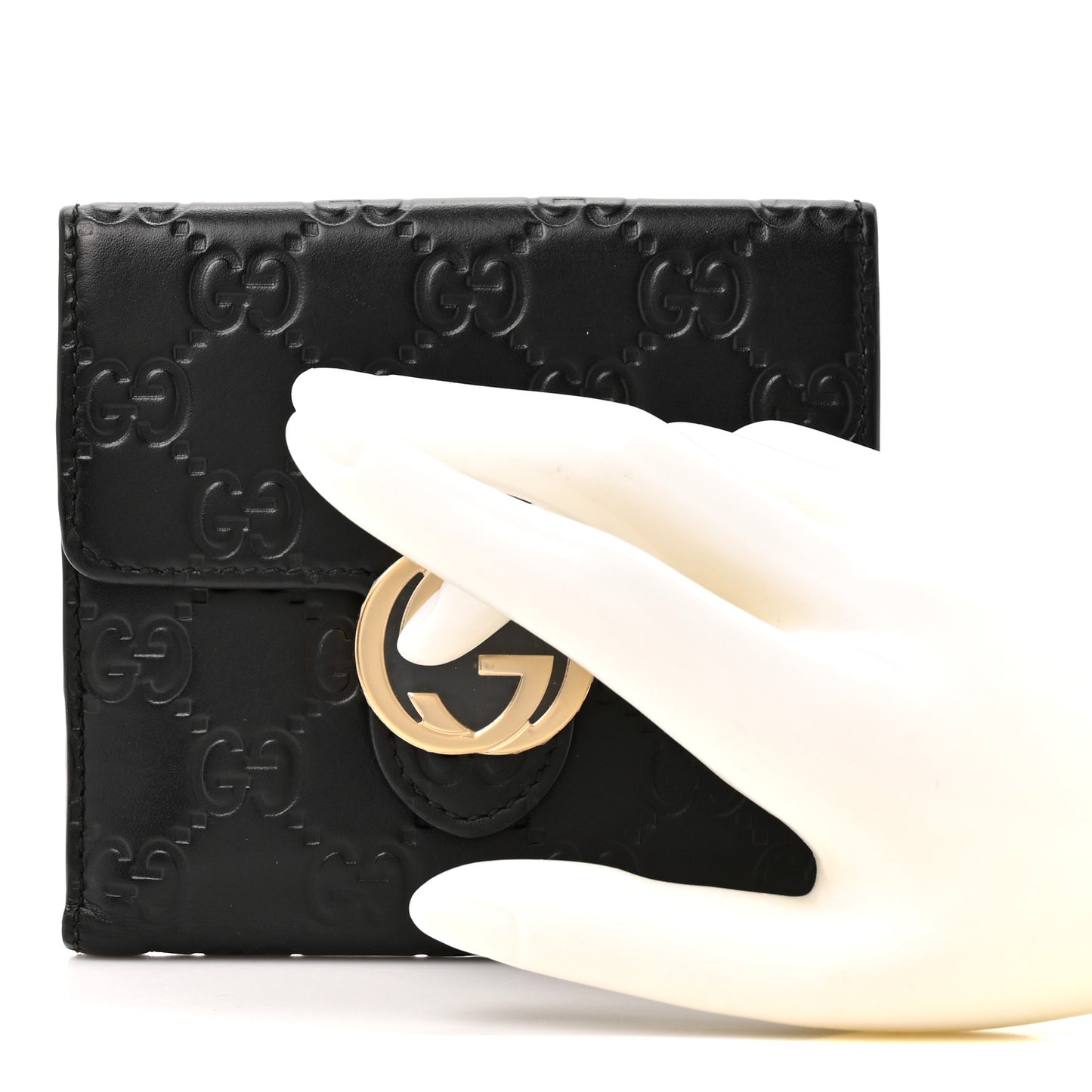 Guccissima Interlocking G French Wallet Black