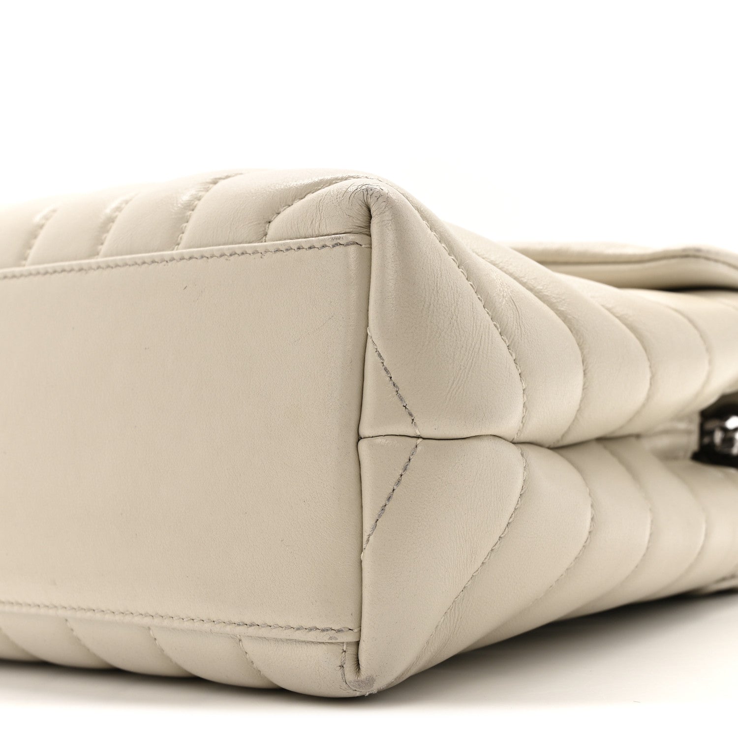 Saint Laurent Calfskin Y Quilted Monogram Small Loulou Chain Satchel Ivory 11 of 14