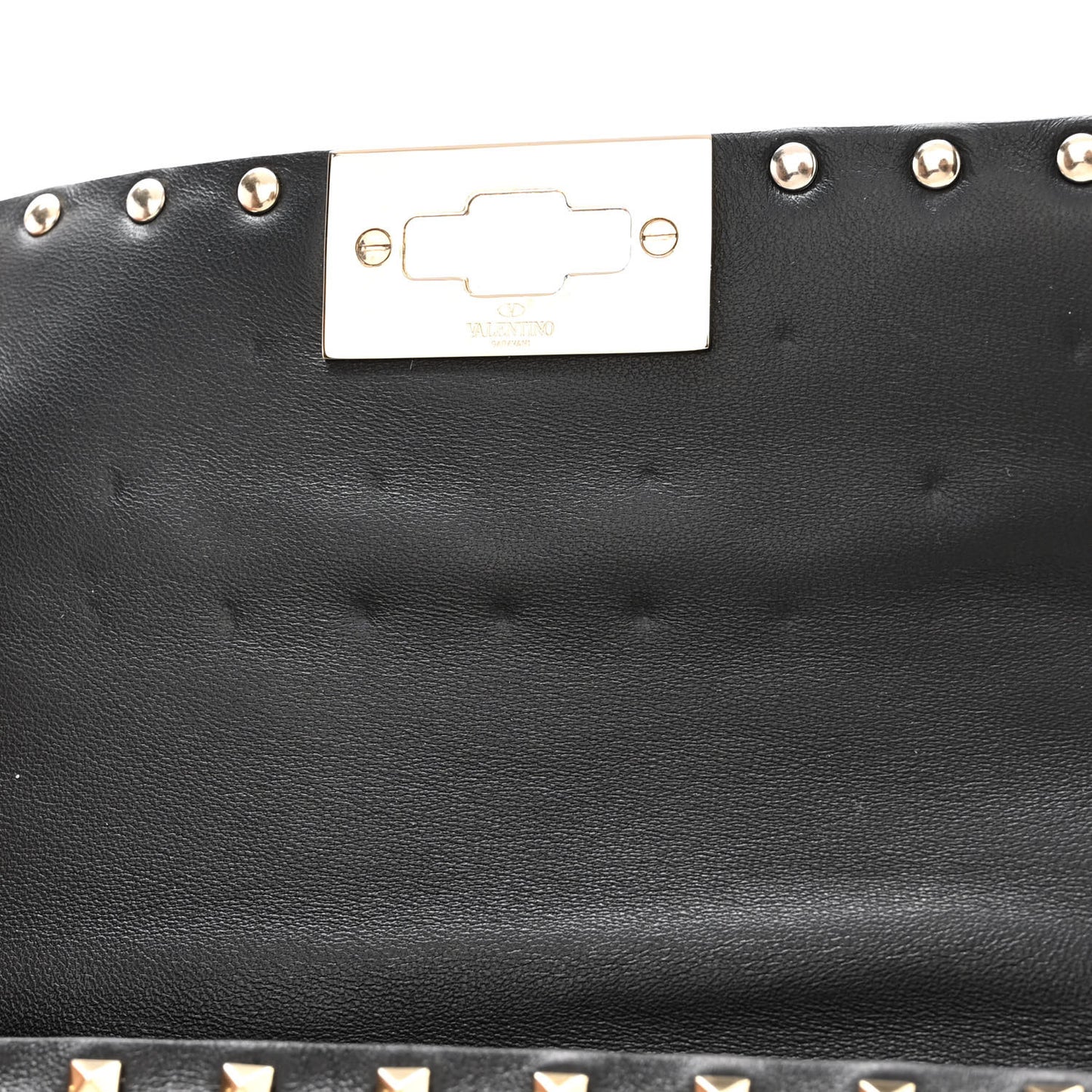 Lambskin Rockstud Spike Belt Bag Black