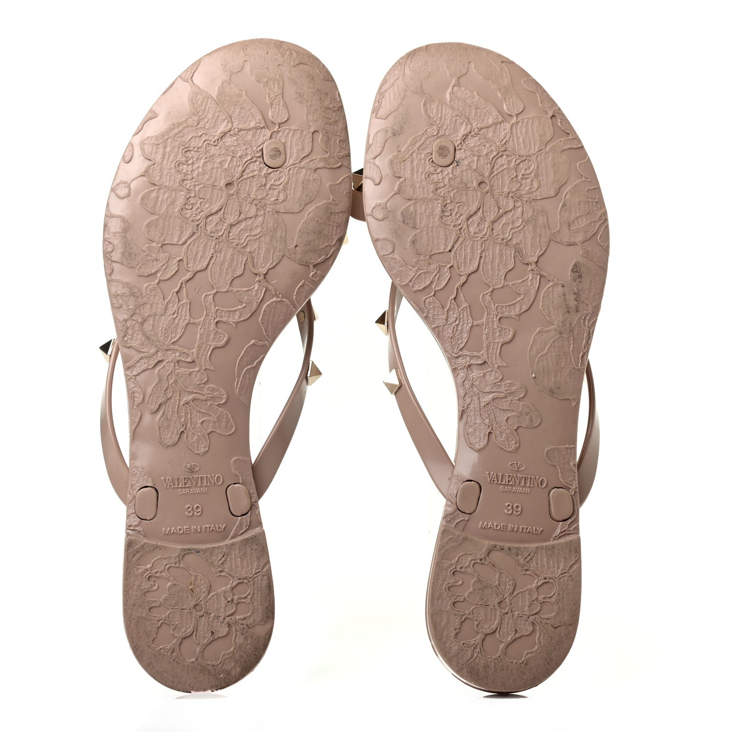 Valentino Garavani PVC Jelly Rockstud Bow Thong Sandals 39 Poudre 5 of 7