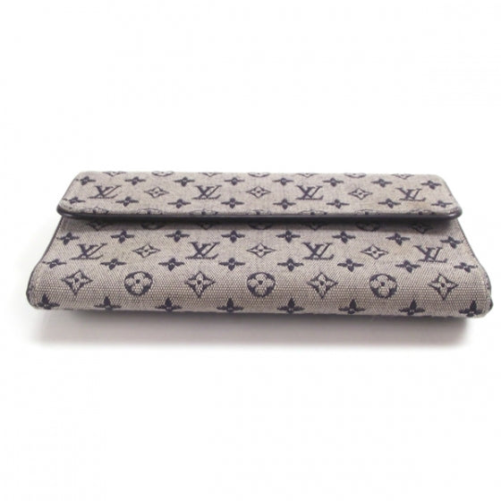 Louis Vuitton Monogram Mini Porte Tresor Intl Wallet Blue 4 of 9