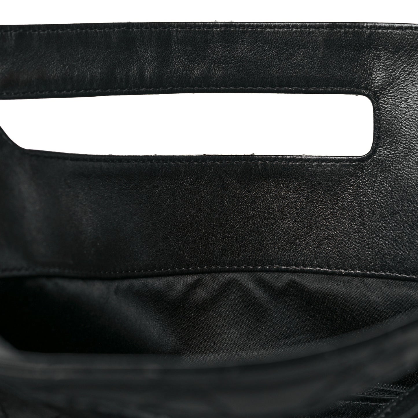 Calfskin Stitched CC Flap Clutch Black