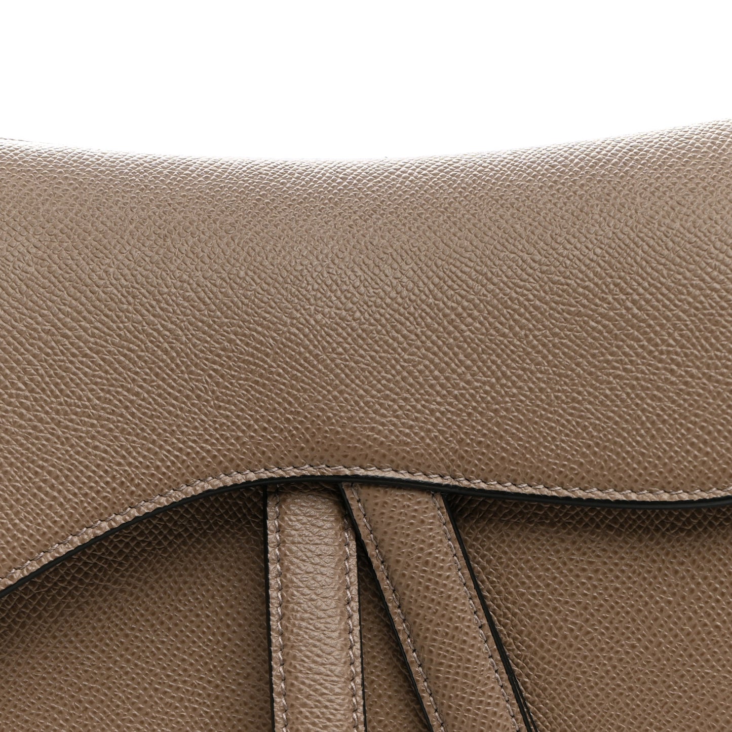 Grained Calfskin Saddle Bag Warm Taupe