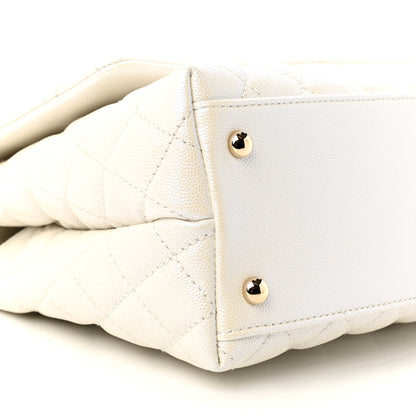 Chanel Iridescent Caviar Quilted Small Coco Handle Flap White 9 of 11