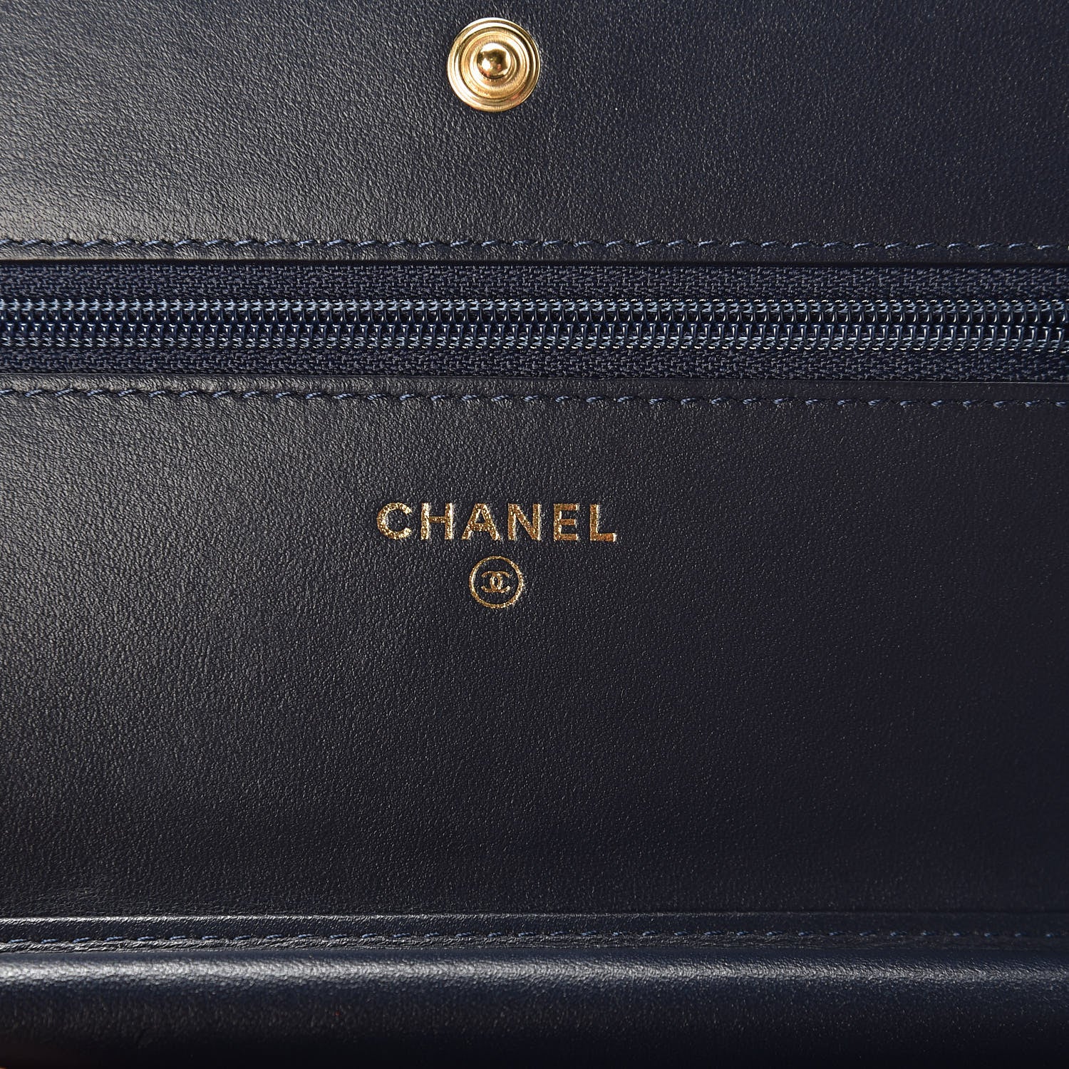 Chanel Caviar Quilted CC Filigree Wallet On Chain WOC Navy 6 of 12