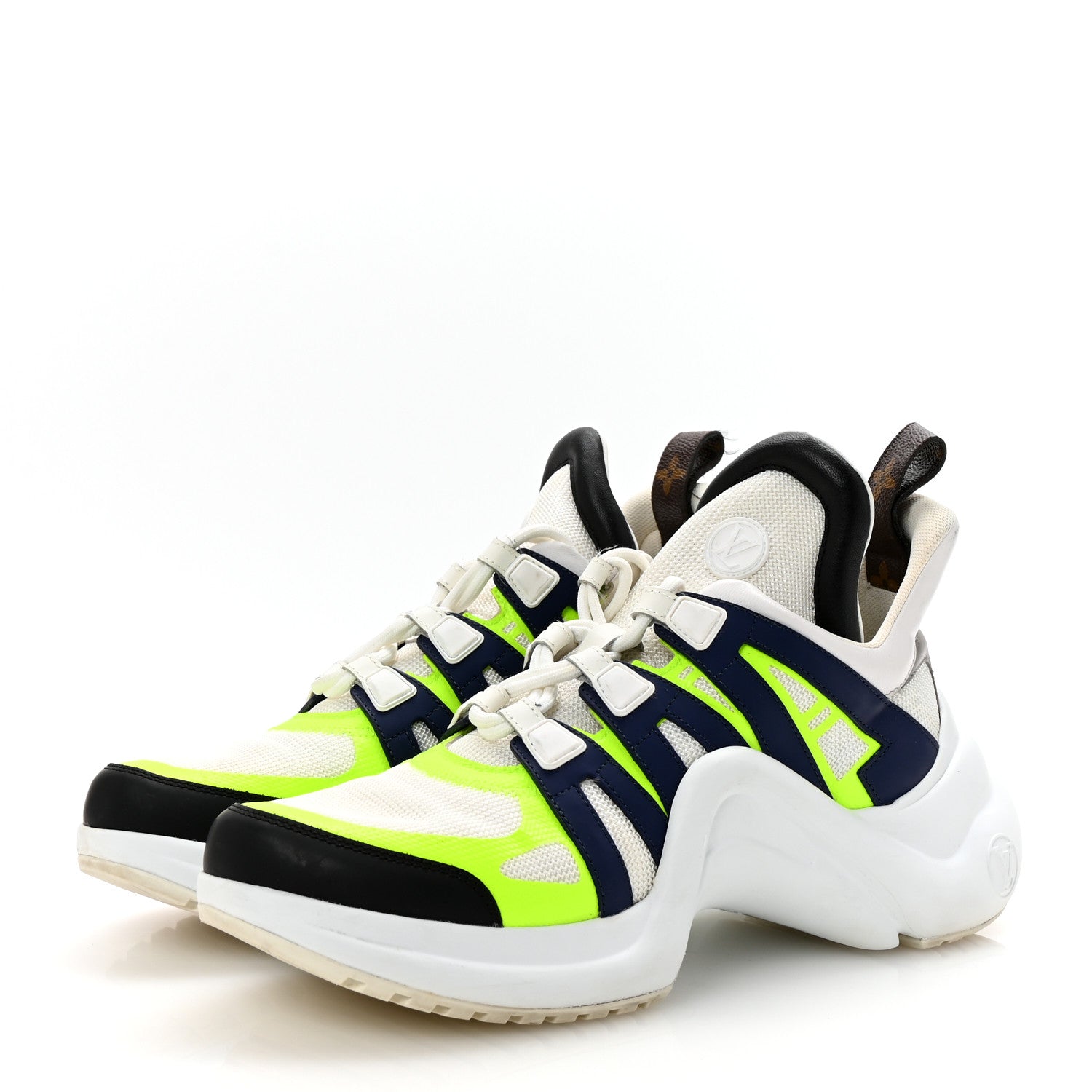Louis Vuitton Calfskin Technical Nylon Monogram LV Archlight Sneakers 41 Fluo Yellow 4 of 9