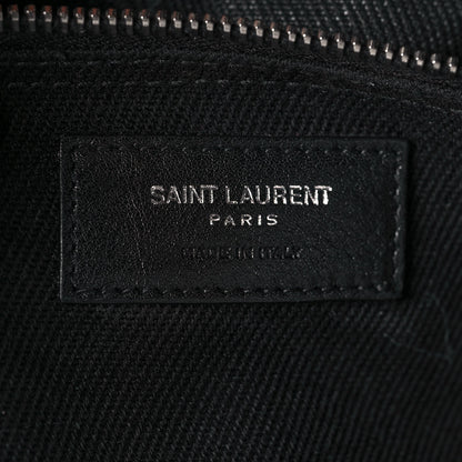 Saint Laurent Linen Calfskin Rive Gauche Tote Black 6 of 13