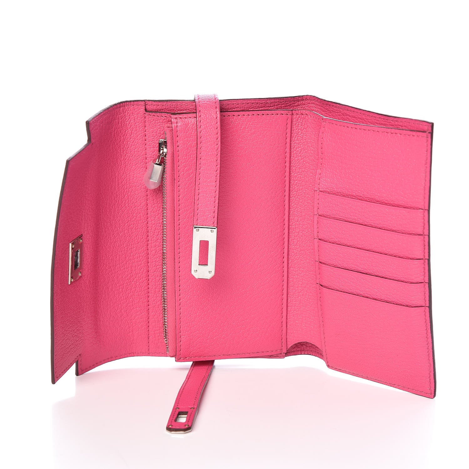 Hermes Chevre Mysore Medium Kelly Wallet Rose Shocking 5 of 8