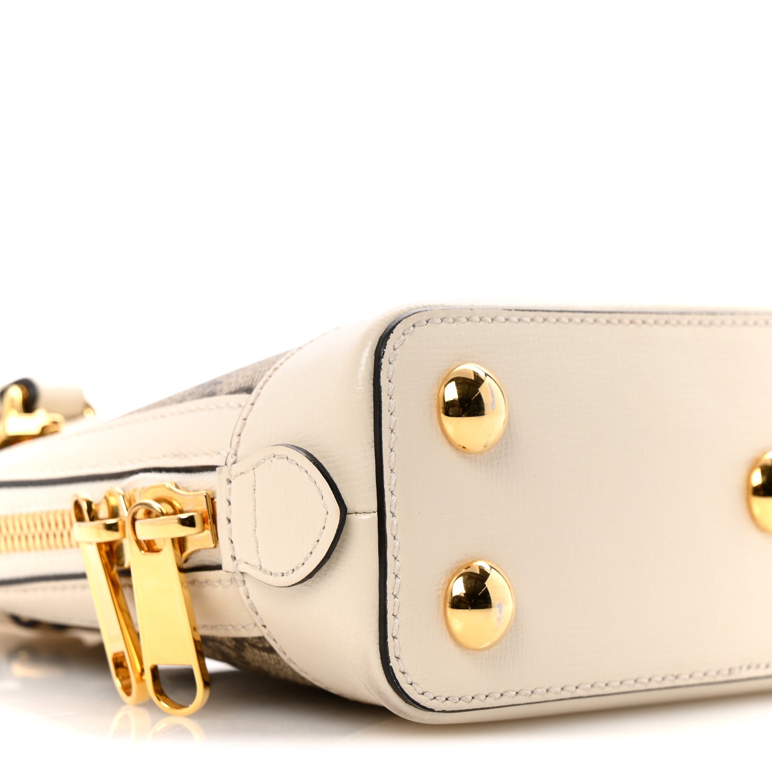 Gucci GG Supreme Monogram Azalea Calfskin Mini Horsebit 1955 Top Handle Bag Beige Ebony Mystic White 17 of 31