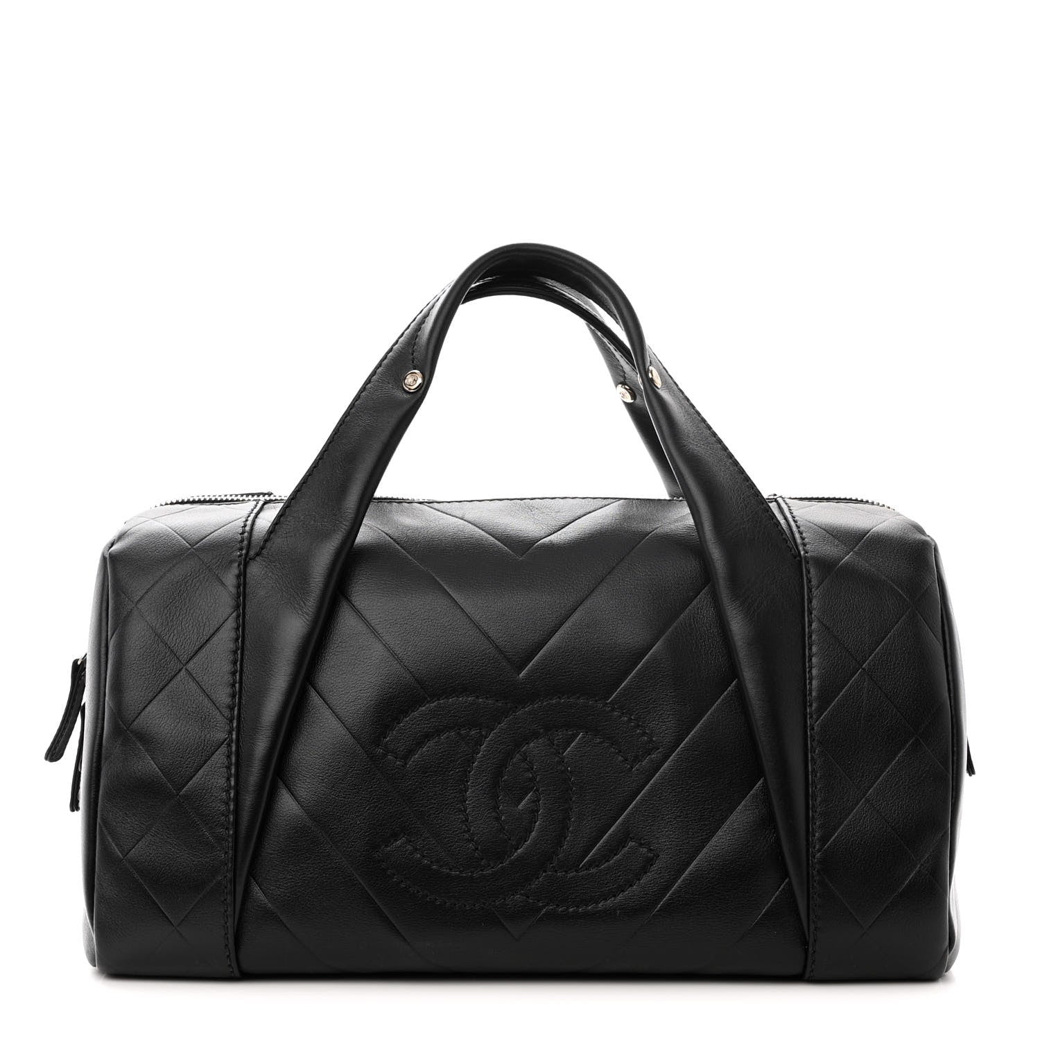 Chanel Lambskin CC Chevron All Day Long Boston Black 1 of 11