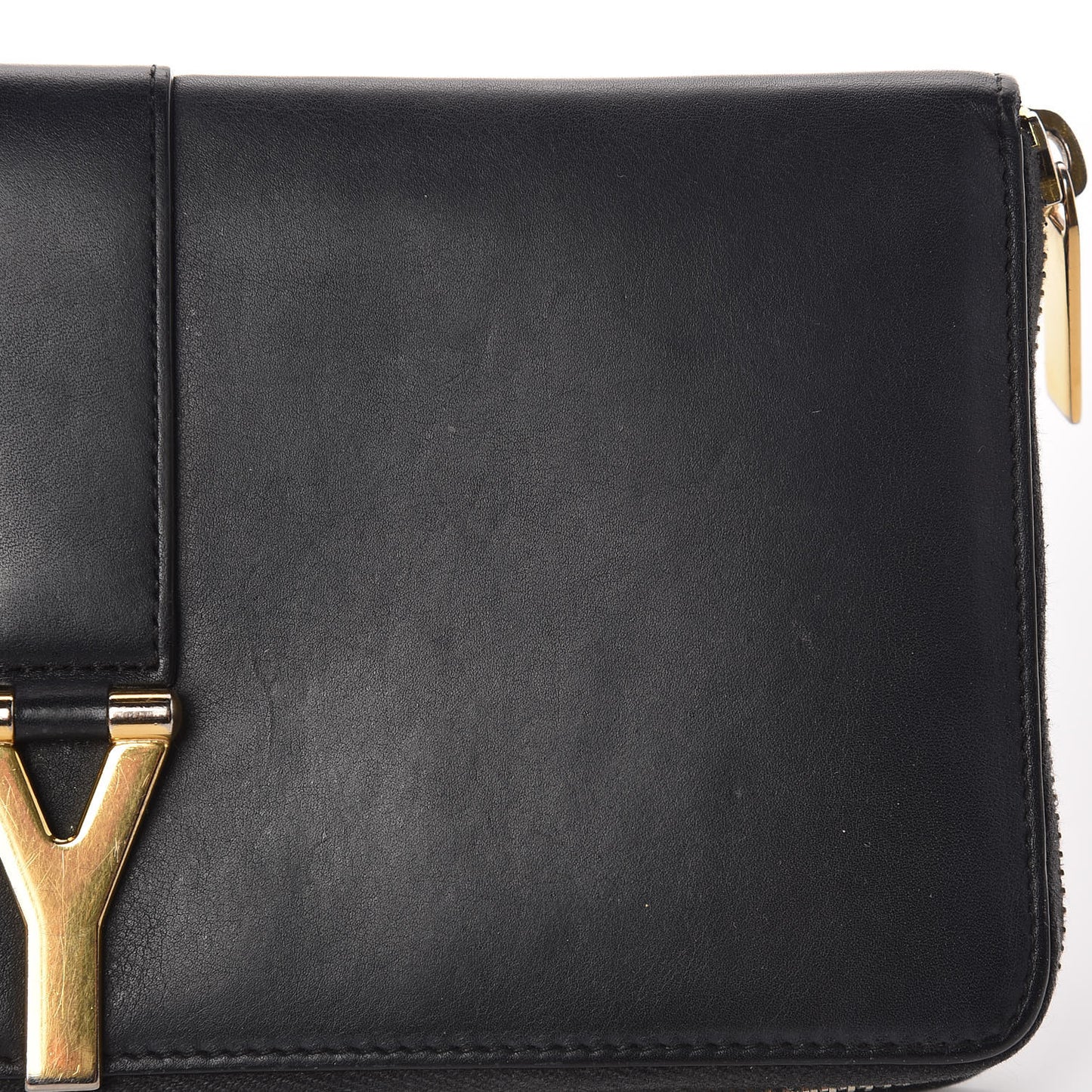 Calfskin Classic Y Ligne Zip Around Wallet Black