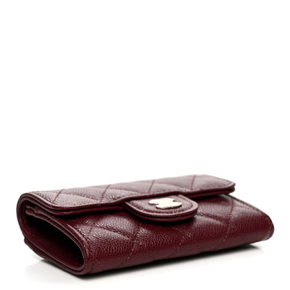 Chanel Caviar Quilted Flap Card Holder Wallet Burgundy 4 of 9