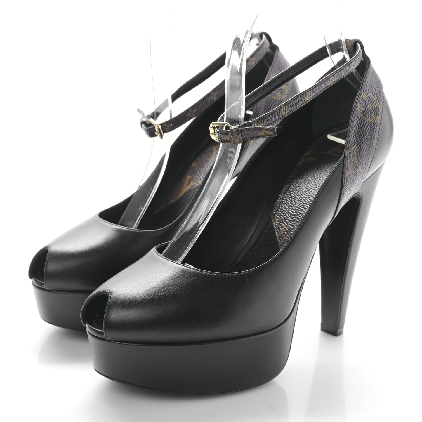 Calfskin Monogram Afterglow Platform Pumps 39 Black
