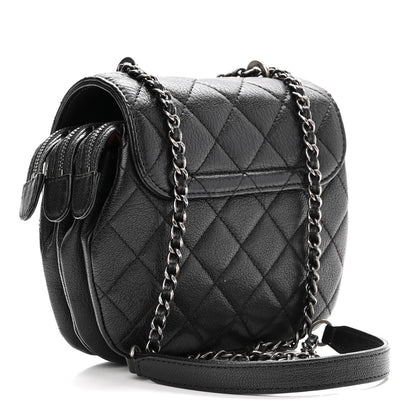 Chanel Goatskin Quilted CC Waiter Crossbody Black Black 3 of 11
