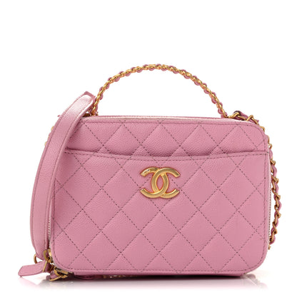 Chanel Caviar Quilted Pick Me Up Small Vanity Case Dark Pink 1 of 12
